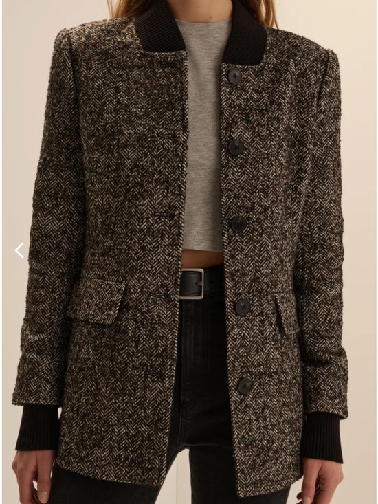 Favorite Daughter Jackets & Blazers - Favorite Daughter Varsity Blazer Speckled Herringbone